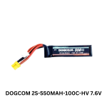 85mm Battery Dogcom 2S 550MAH HV 100C Lipo Battery XT30
